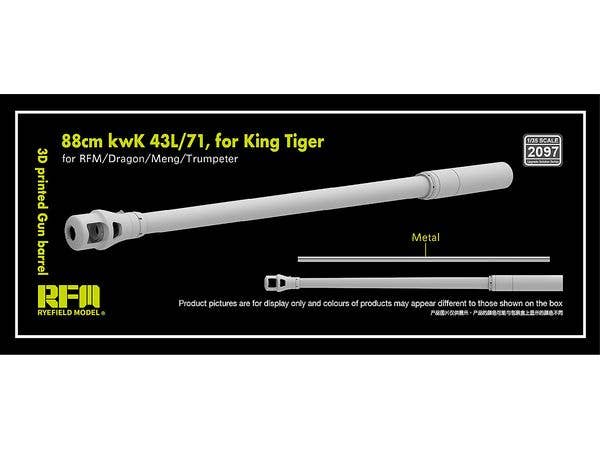 3D Printed Gun Barrel 88mm kwK 43L/71 for King Tiger (for RFM/Dragon/Meng/Trumpeter)