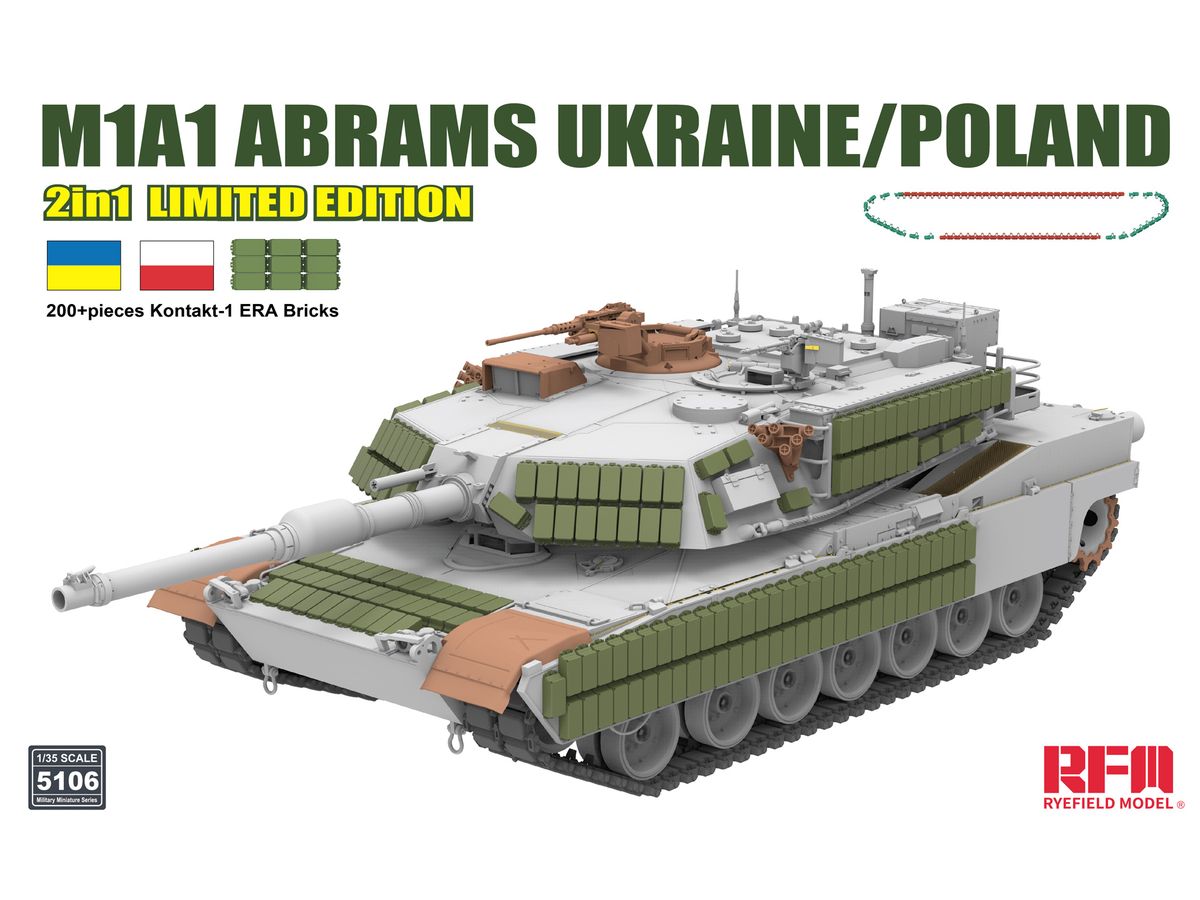 M1A1 Abrams Ukraine/Poland 2-in-1 w/Kontakt-1 ERA Limited Edition
