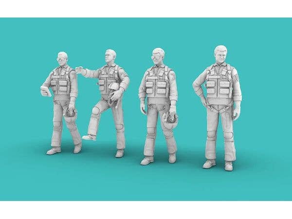 Vietnam War Era American Pilots standing (set of 4x)