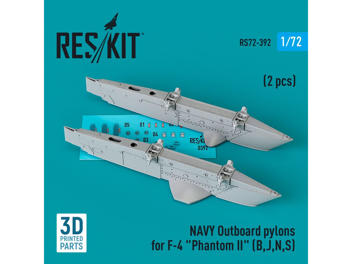 NAVY Outboard pylons for F-4 Phantom II (B,J,N,S) (2 pcs) (3D Printed)