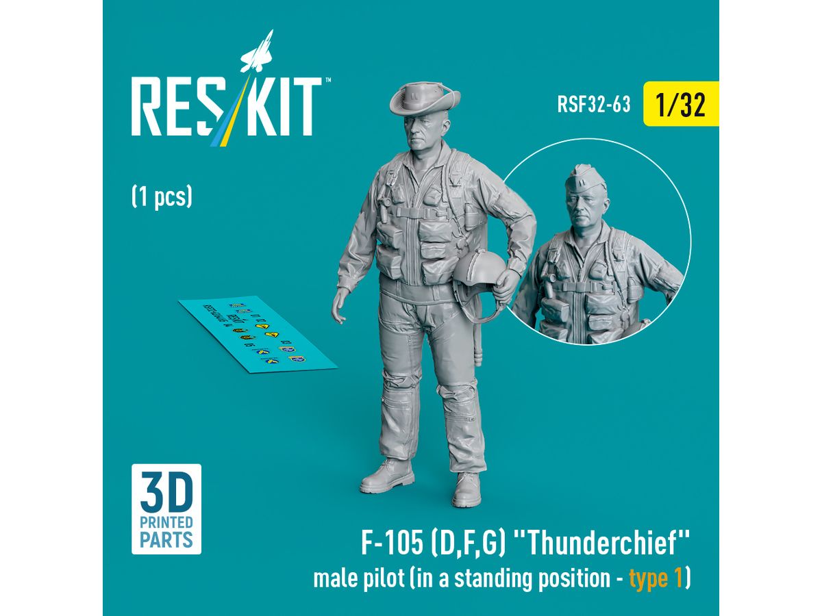 F-105 (D,F,G) Thunderchief male pilot (in a standing position - type 1) (1 pcs)