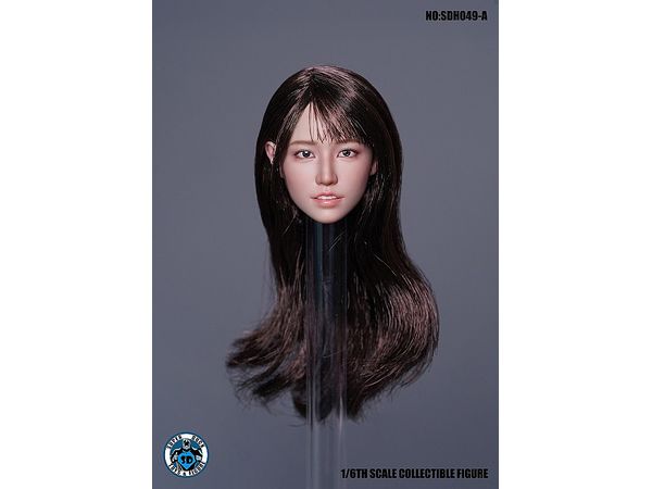 Asian Female Custom Head A (Long Brown Hair)
