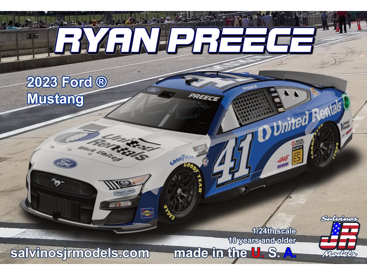 Stewart Haas Racing 2023 Ryan Preece Mustang United Rentals