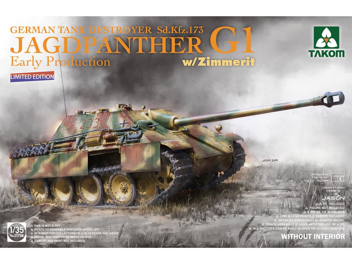 German Tank Destroyer Sd.Kfz.173 Jagdpanther G1 Early Production w/Zimmerit (Limited edition)