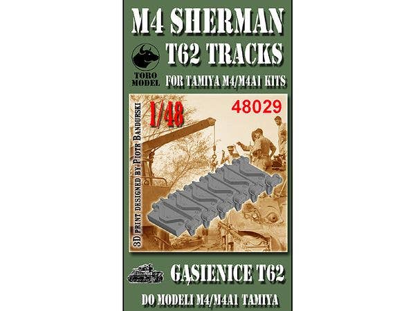 M4 Sherman - T62 tracks - for Tamiya kit    NEW 3D