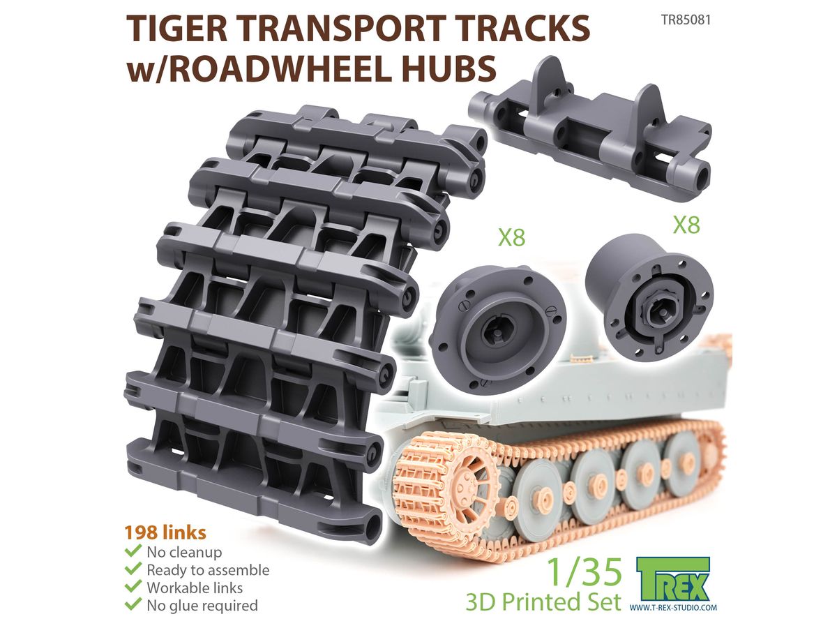 Tiger I Transport Tracks w/Roadwheel Hubs