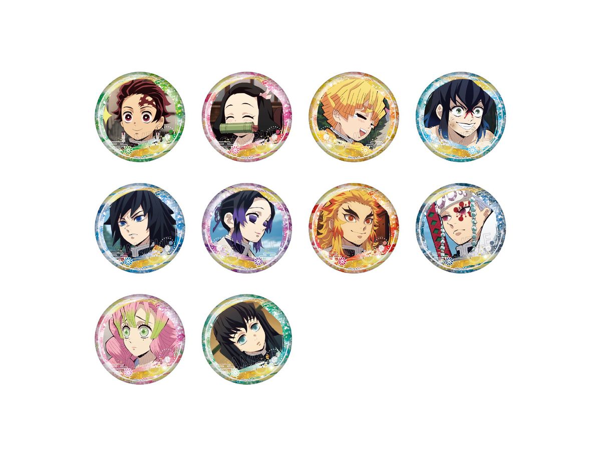 Demon Slayer: Kimetsu No Yaiba: Glitter Can Badge 1Box 10Pcs