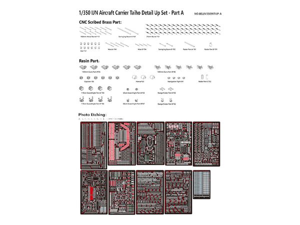 Japanese Navy Aircraft Carrier Taiho Detail Up Parts Set A