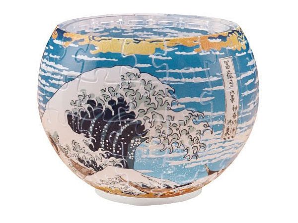 Jigsaw Puzzle Lamp Shade Puzzle: White Wave and Red Fuji 80p (7 x 10 x 10cm)