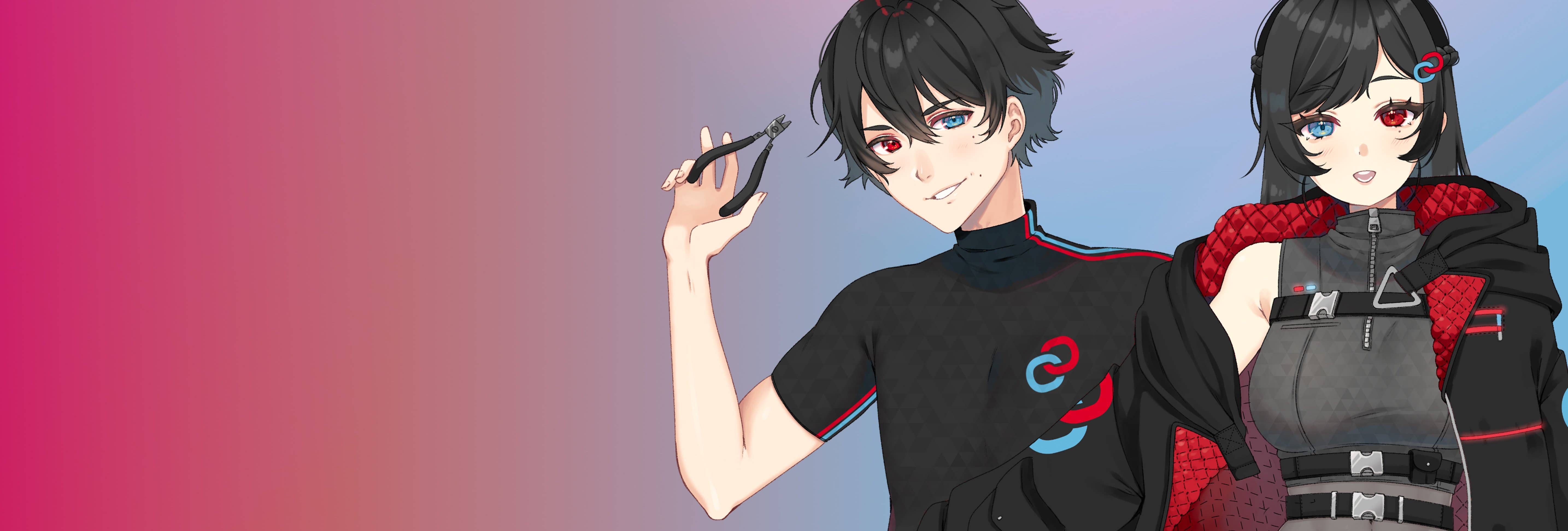 Rin and Souma, the HobbyLink Japan characters