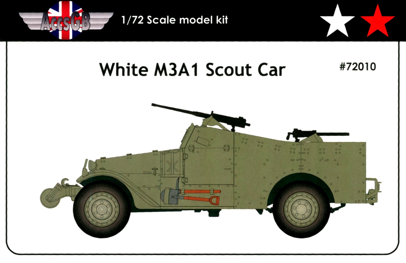 NEW AGB 72010! USA, USSR 1/72 White M3A1 Scout Car +PE 