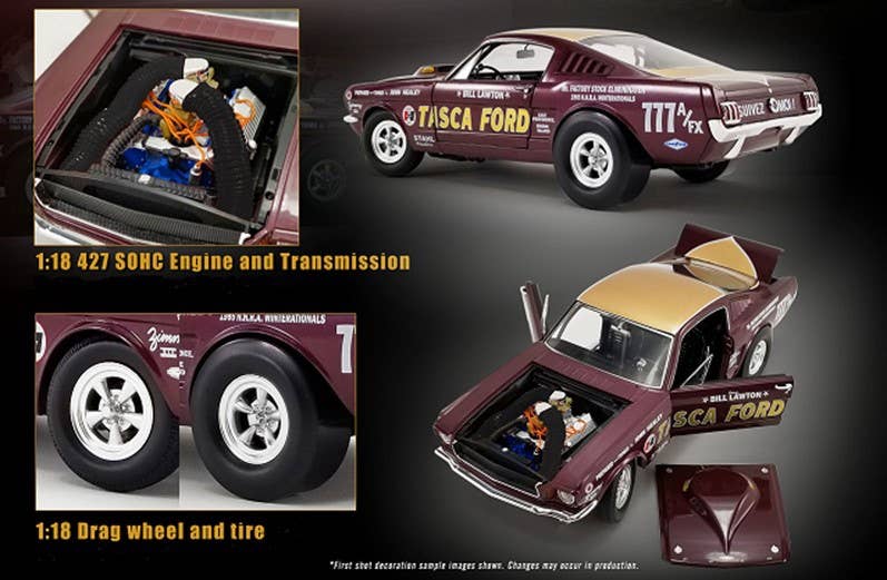 ACME-MODELS A1801839 Echelle 1/18 | FORD USA MUSTANG COUPE A/FX TASCA FORD 1965 B.LAWTON