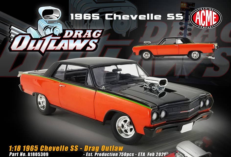 Chevrolet Chevelle 1965 - ACME 1/18 - Montée Sur Métal - Neuve En Boîte