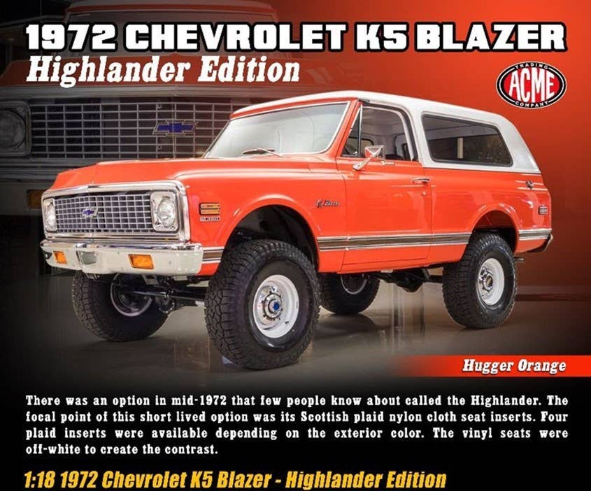 ACME 1972 Chevrolet Blazer - Highlander Edition | HLJ.com