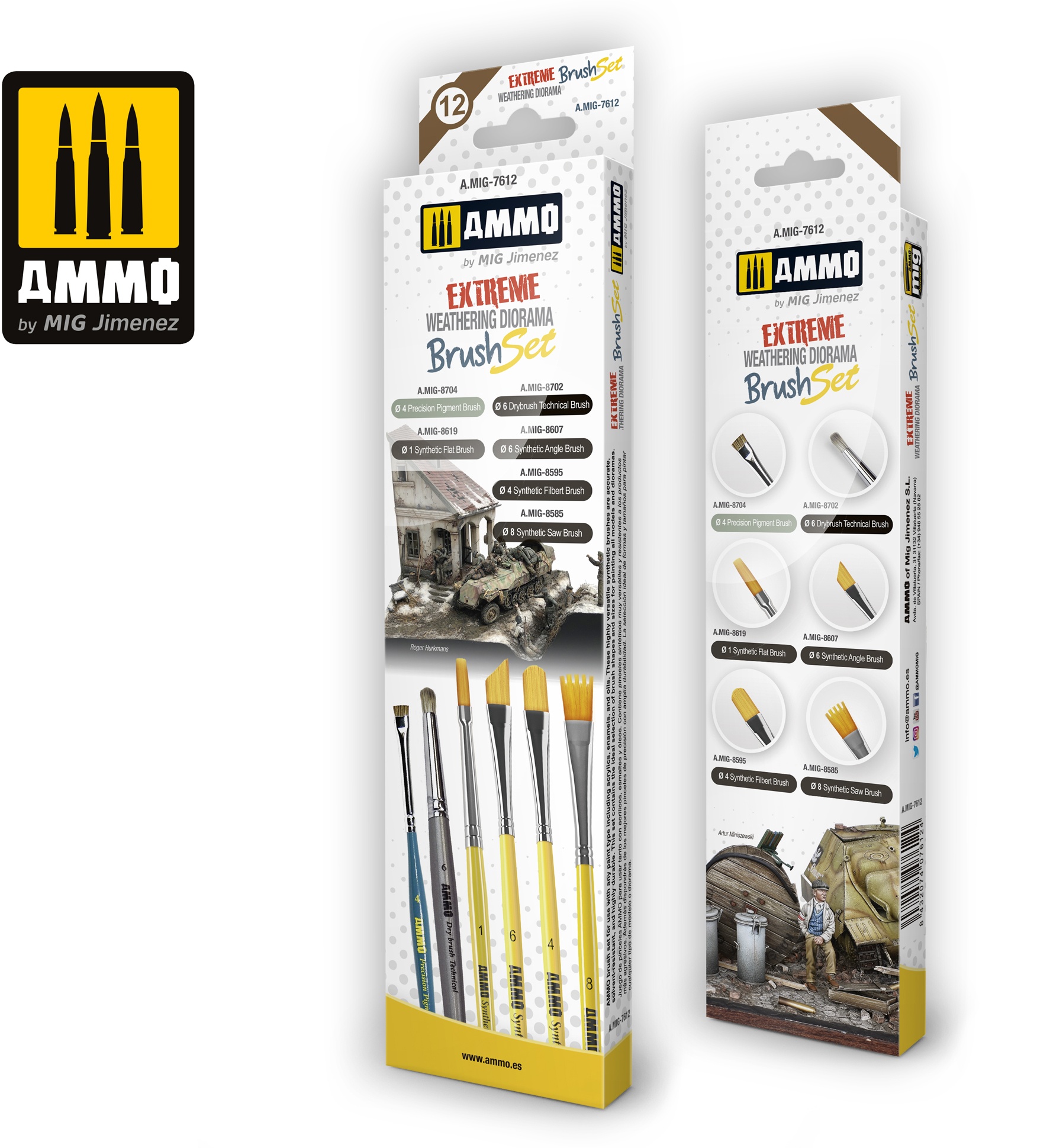 Ammo MIG Synthetic Angle Brush, 6