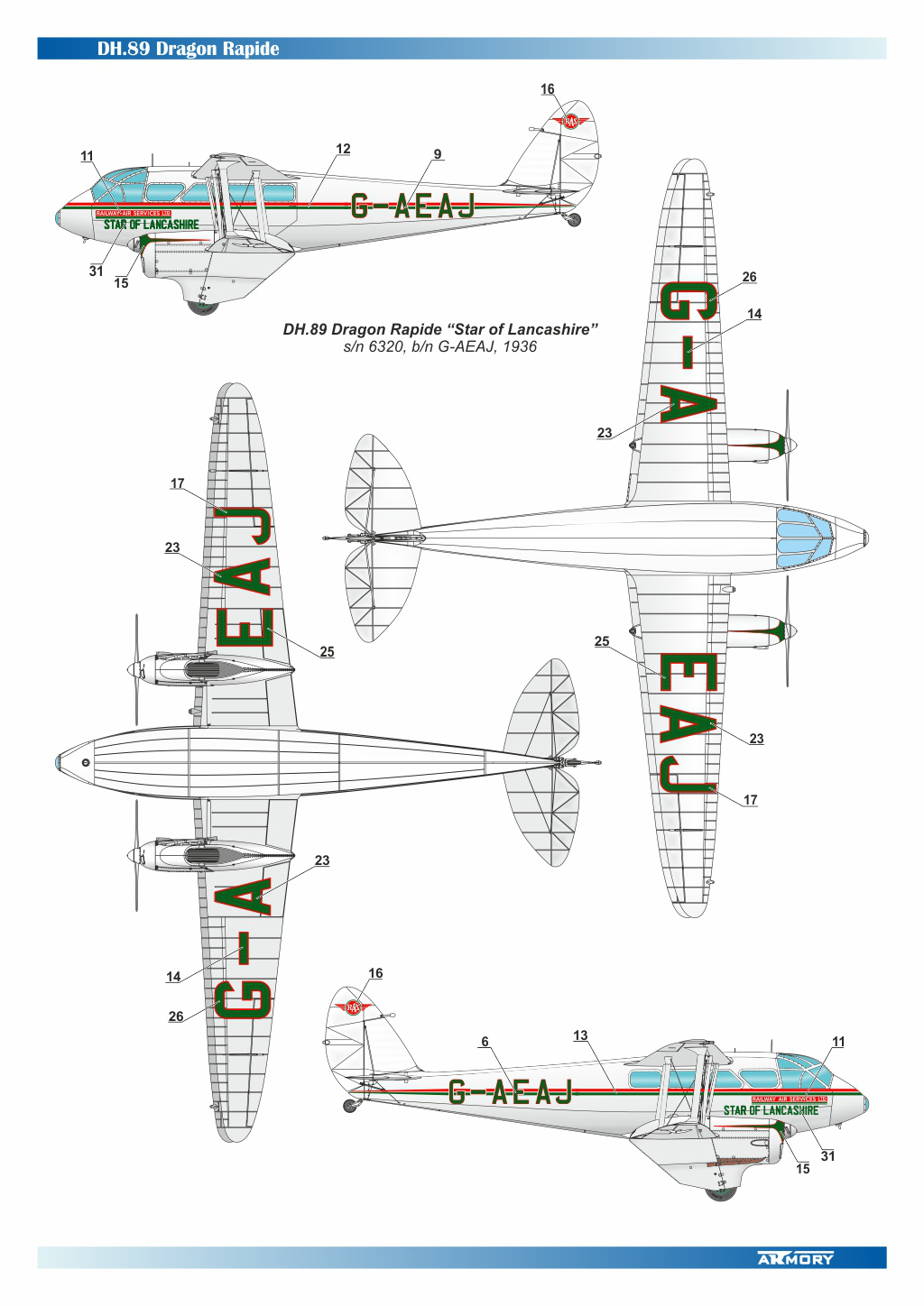 Amazon | アーモリー(Armory) 1/48 デ・ハビランド DH.89