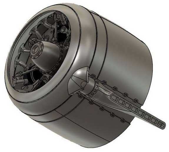 S.79 Sparviero Engine and Cowling Set, harmonica Exhausts