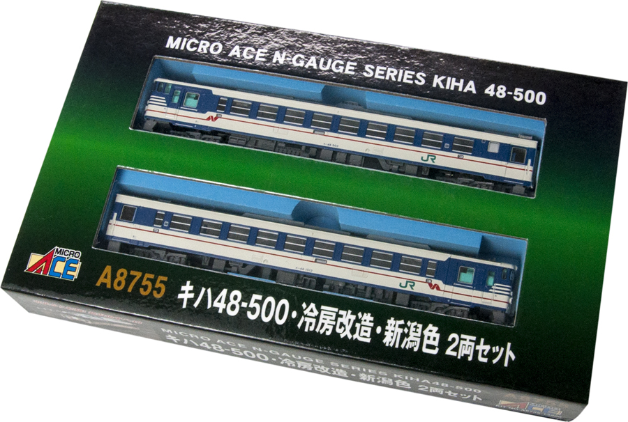 A8755 キハ48 500 冷房改造　新潟色 キハ48-500・冷房改造・新潟色 (2両セット) (鉄道模型) - ホビー
