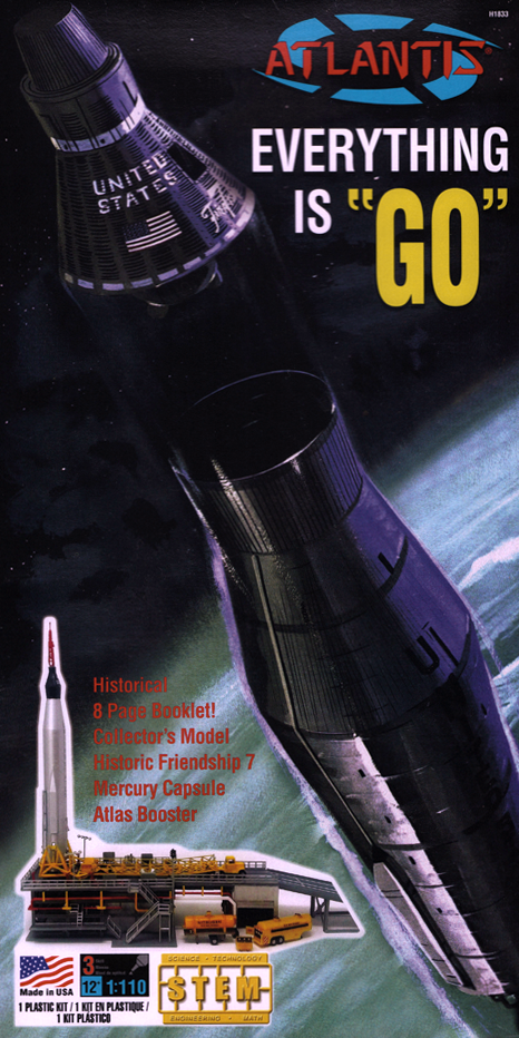 Atlas Rocket With Mercury Capsule 1/110 scale Model Kit Atlantis Toy and Hobby 