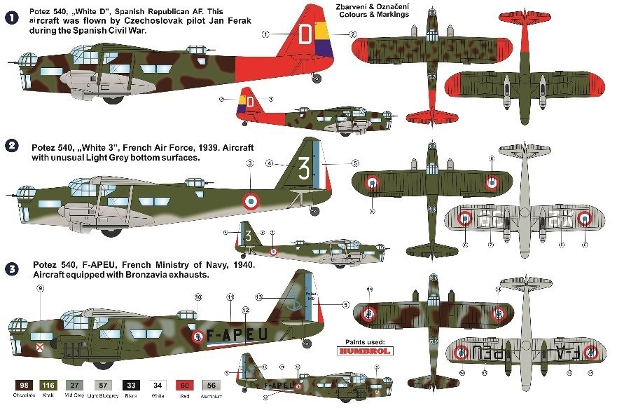 AZ Model - 7641 - Potez 540 Bomber - 1/72 Scale Model