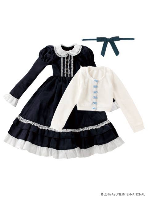 50cm Ellen's Closet Dreaming Maiden Classic Lolita Dress Set Navy Blue x  White | HLJ.com