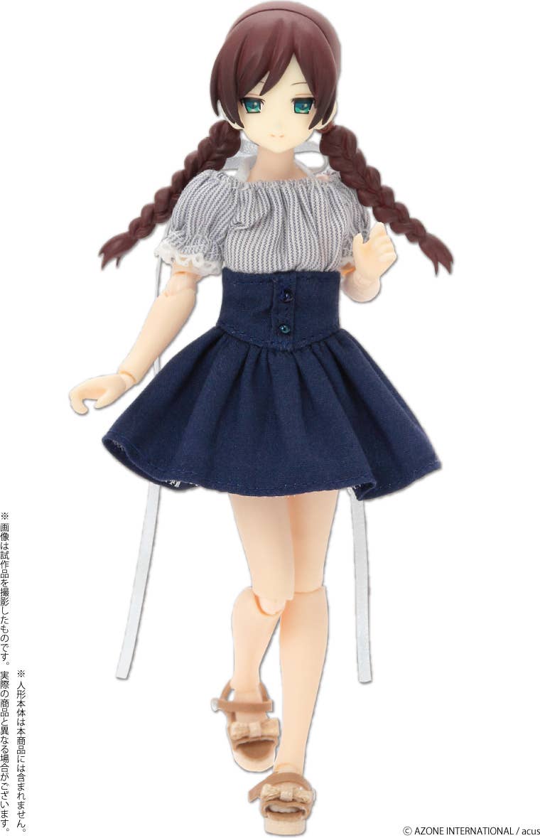 OffShoulder Sunny OnePiece Dress Navy Blue Stripes x Navy Blue (Picco Neemo Size)