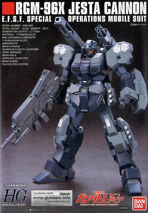 96 X Jesta · Cannon Details about   HGUC 1/144 RGM Mobile Suit Gundam UC 