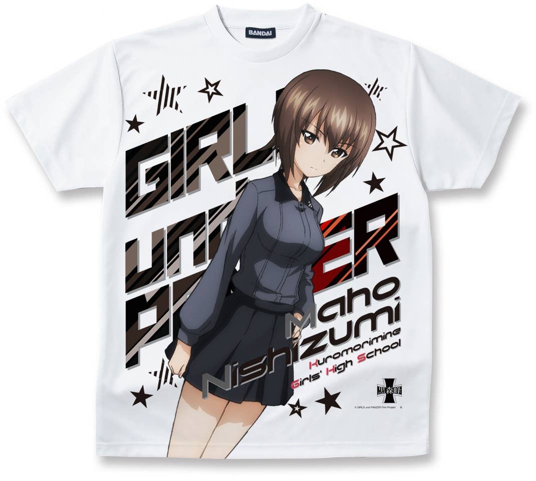 Girls und Panzer der Film Full Panel T-shirt Maho Nishizumi XL