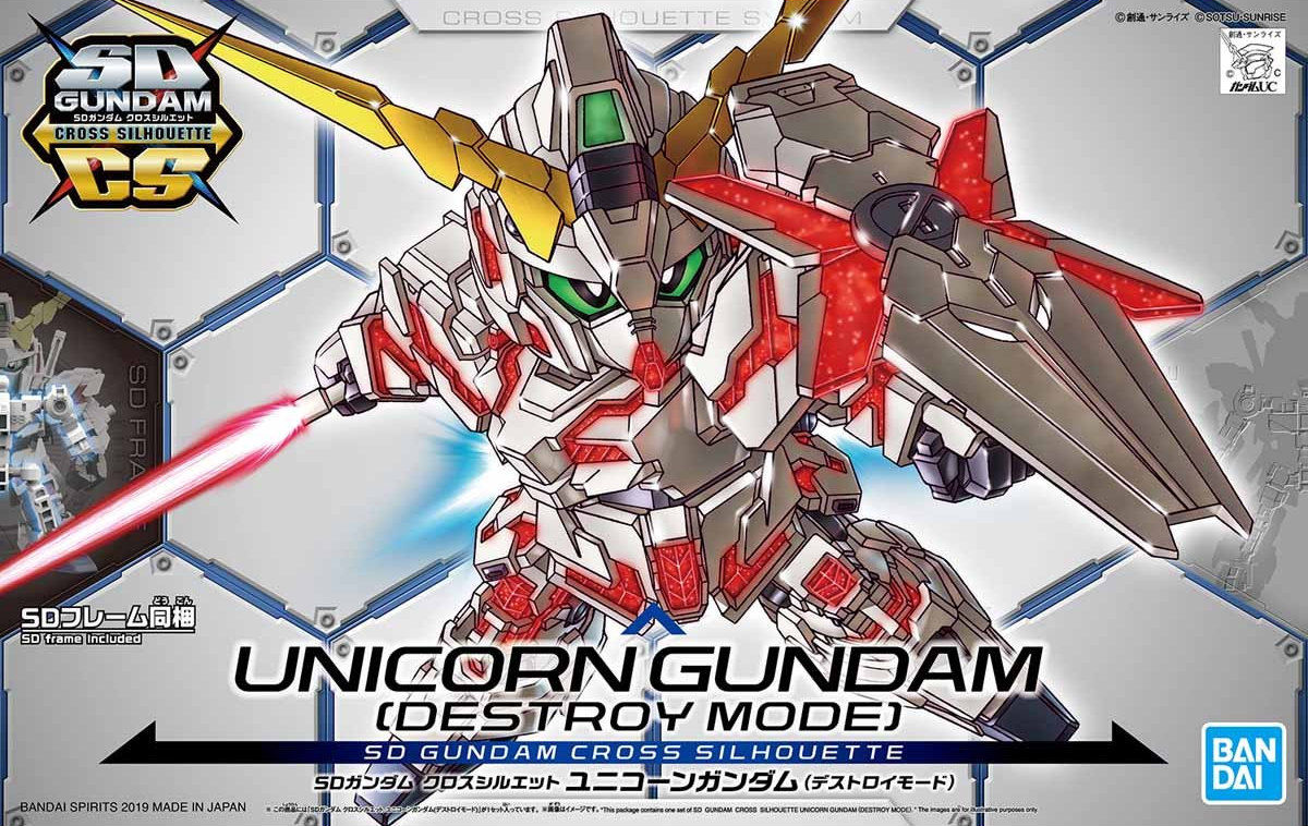 SD Gundam Cross Silhouette Unicorn Gundam Destroy Mode Plastic Model Kit JP*** 