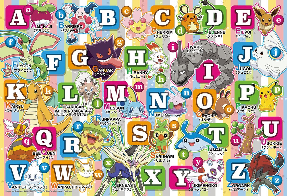 Learning with Jigsaw Puzzle: Pokemon Let's Learn About Alphabet! 80pcs  (38cm x 26cm)