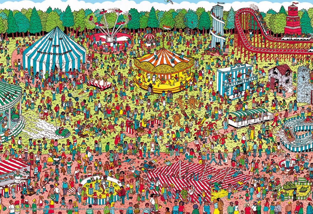 Jigsaw Puzzle Where's Wally? Holiday Amusement Park 1000 micro pcs