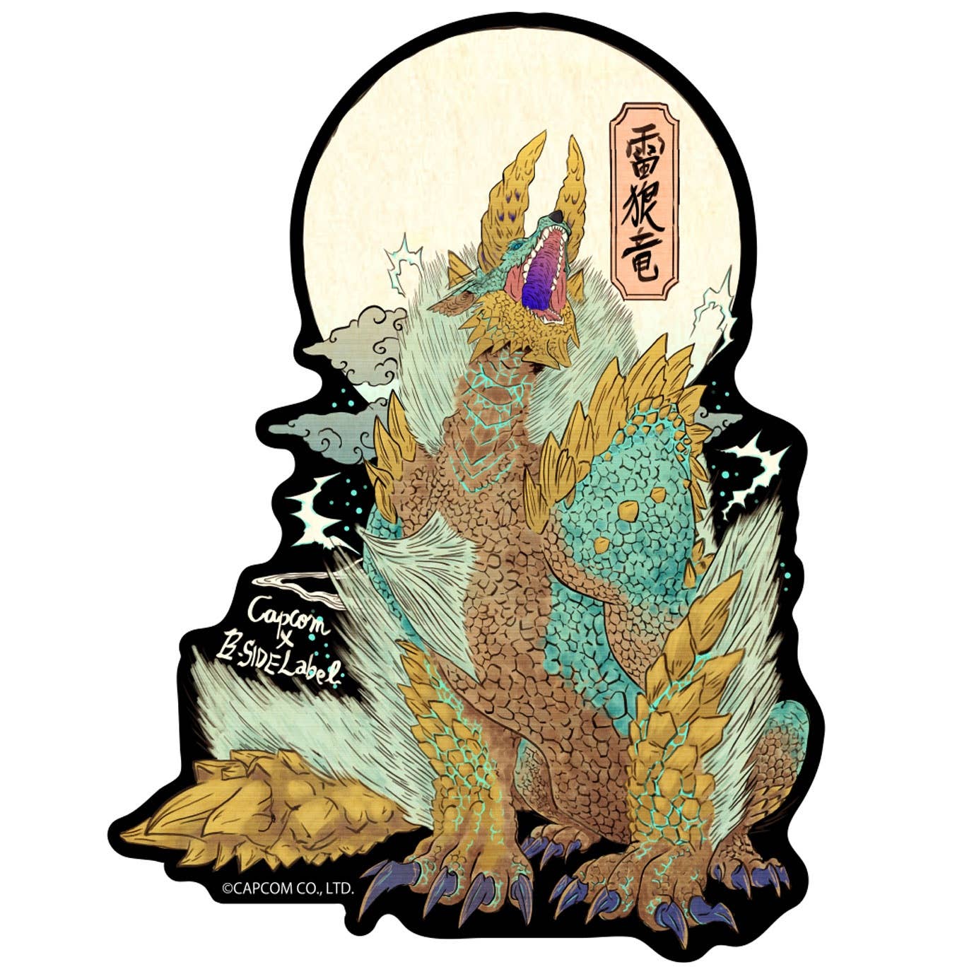 Capcom x B-Side Label Sticker Monster Hunter: Zinogre (Japanese