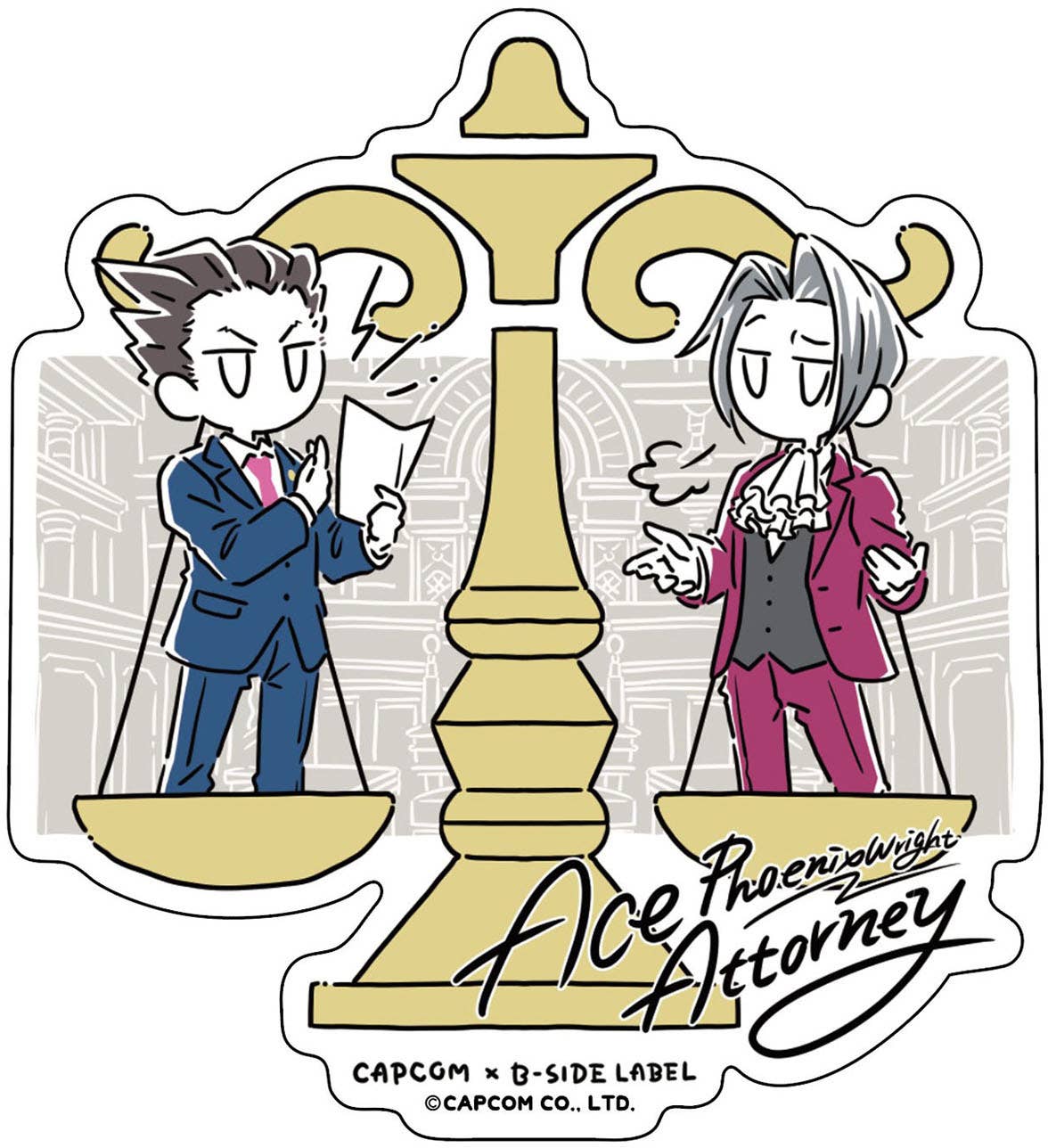 CAPCOM x B-SIDE Sticker CAPCOM 40th Gyakuten Saiban / Ace Attorney ...
