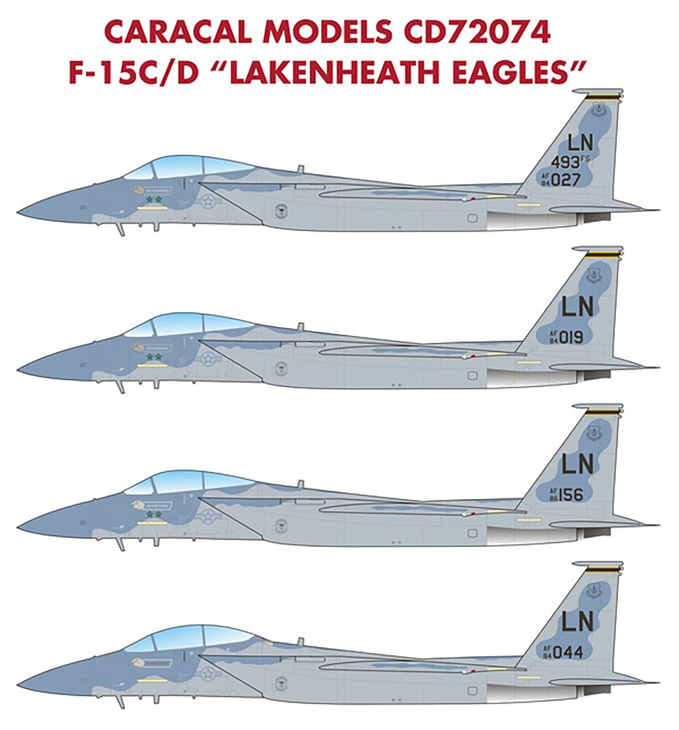 Caracal 1/72 decal CD72074 F-15C/D Lakenheath Eagles Caracal 1/72 decal CD72074 F-15C/D Lakenheath Eagles