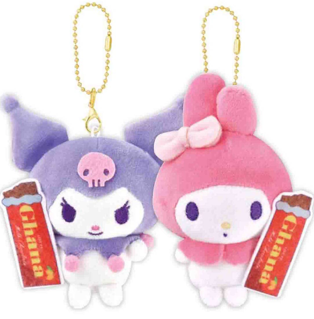 Lotte x Sanrio Characters Nico Plush Keychain / Kuromi / My Melody