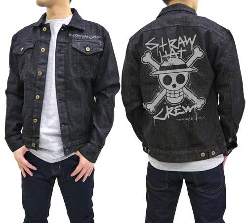 Straw Hat Pirates Jean Jacket: Black 