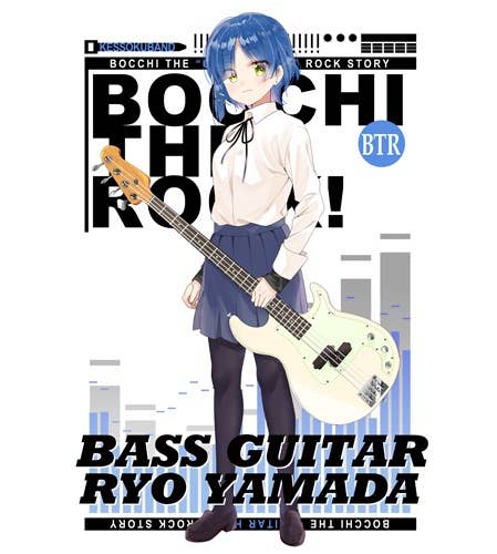 Bocchi the Rock! Ryo Yamada Full Color T-Shirt White XL