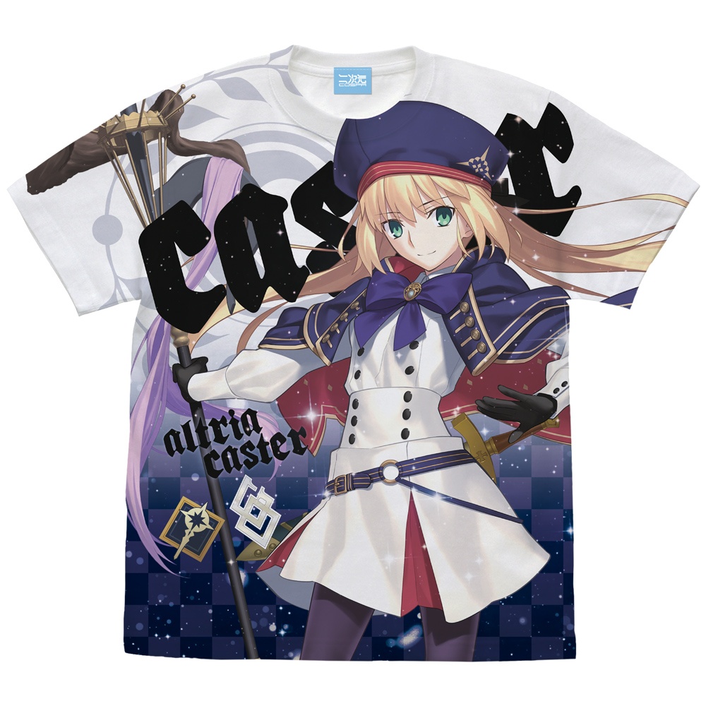Fate/Grand Order: Caster Altria Caster Full Graphic T-shirt WHITE M |  