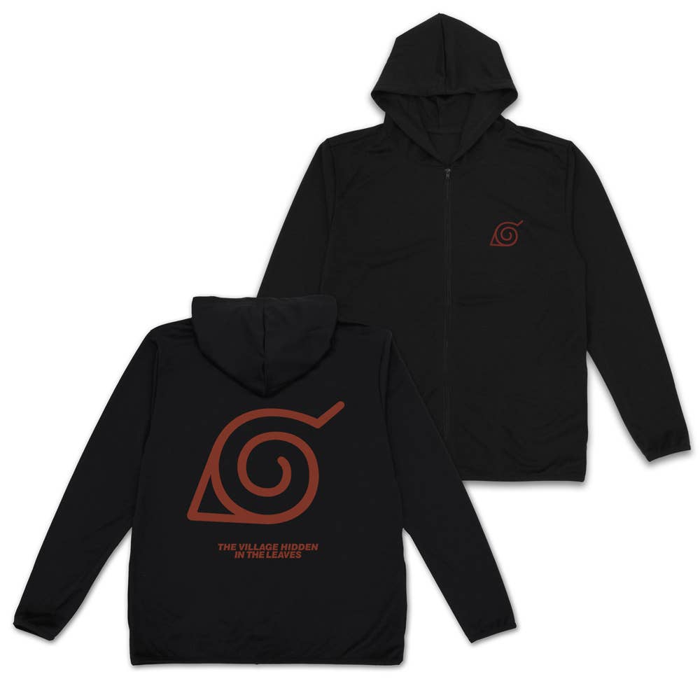 NARUTO Shippuden: Konoha Lightweight Dry Hoodie / BLACK-M | HLJ.com