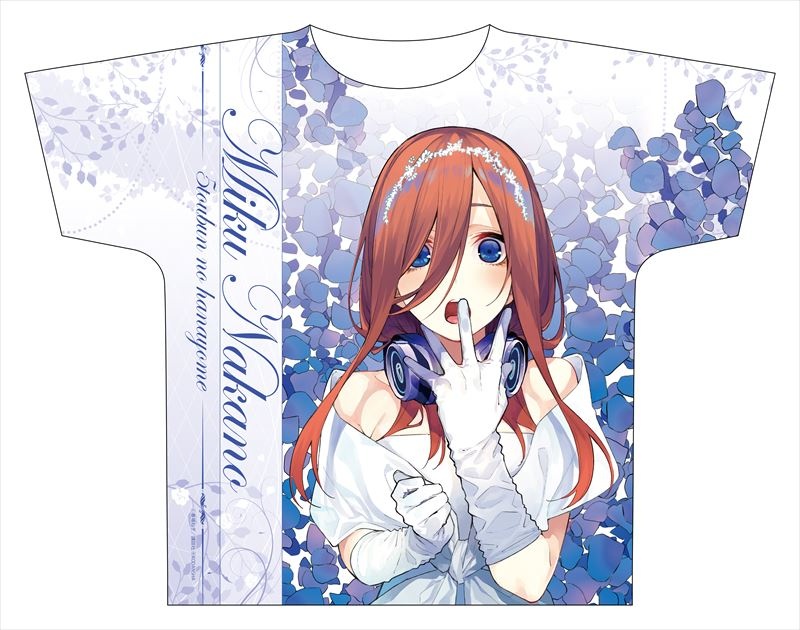 5-toubun no Hanayome Miku Nakano Full Color T-Shirt Black Tee BT0093