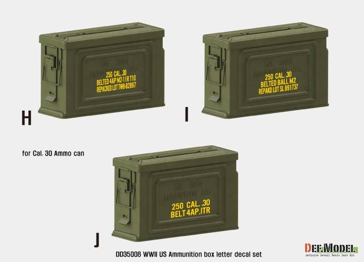WWII US Ammunition Box Letter Decal Set | HLJ.com