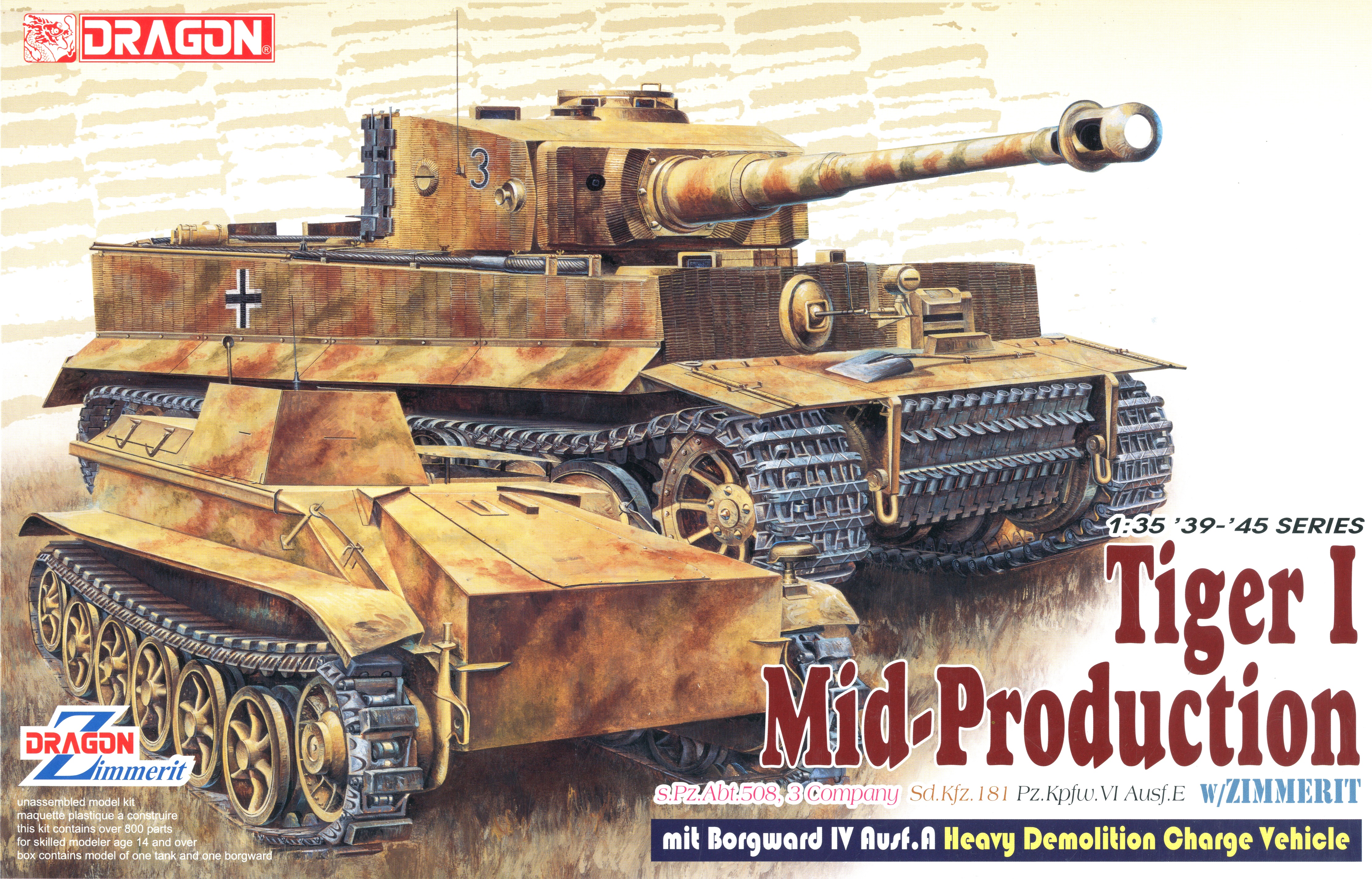 Tiger 1 Mid-Production w/Zimmerit & Borgward IV Ausf.A | HLJ.com