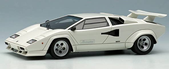 Miniature Voiture IXO Lamborghini Countach LP400S – Échelle 1:43, Blanc Intérieur Bleu
