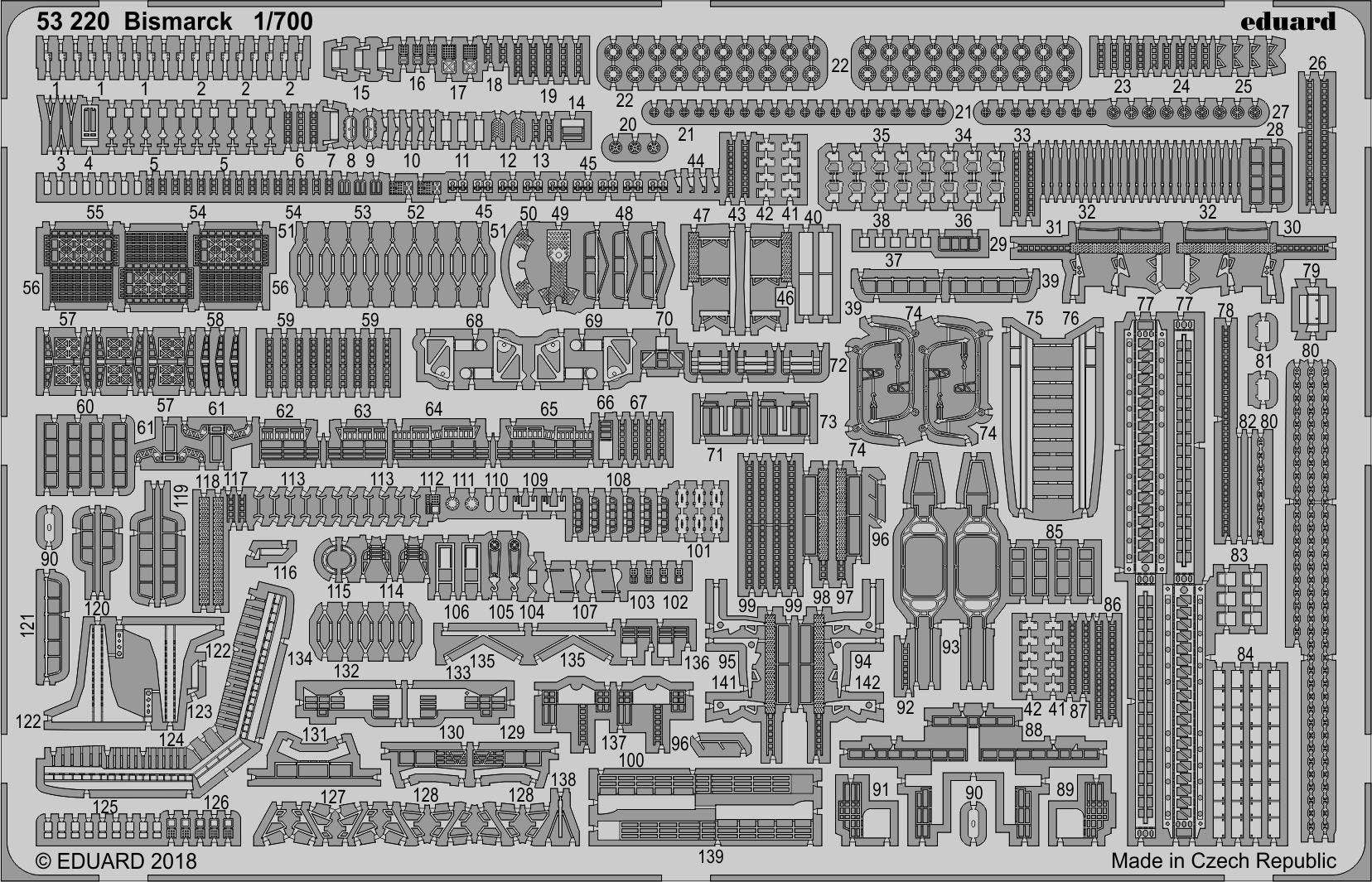 Bismarck PhotoEtched Parts (for MENG Model)