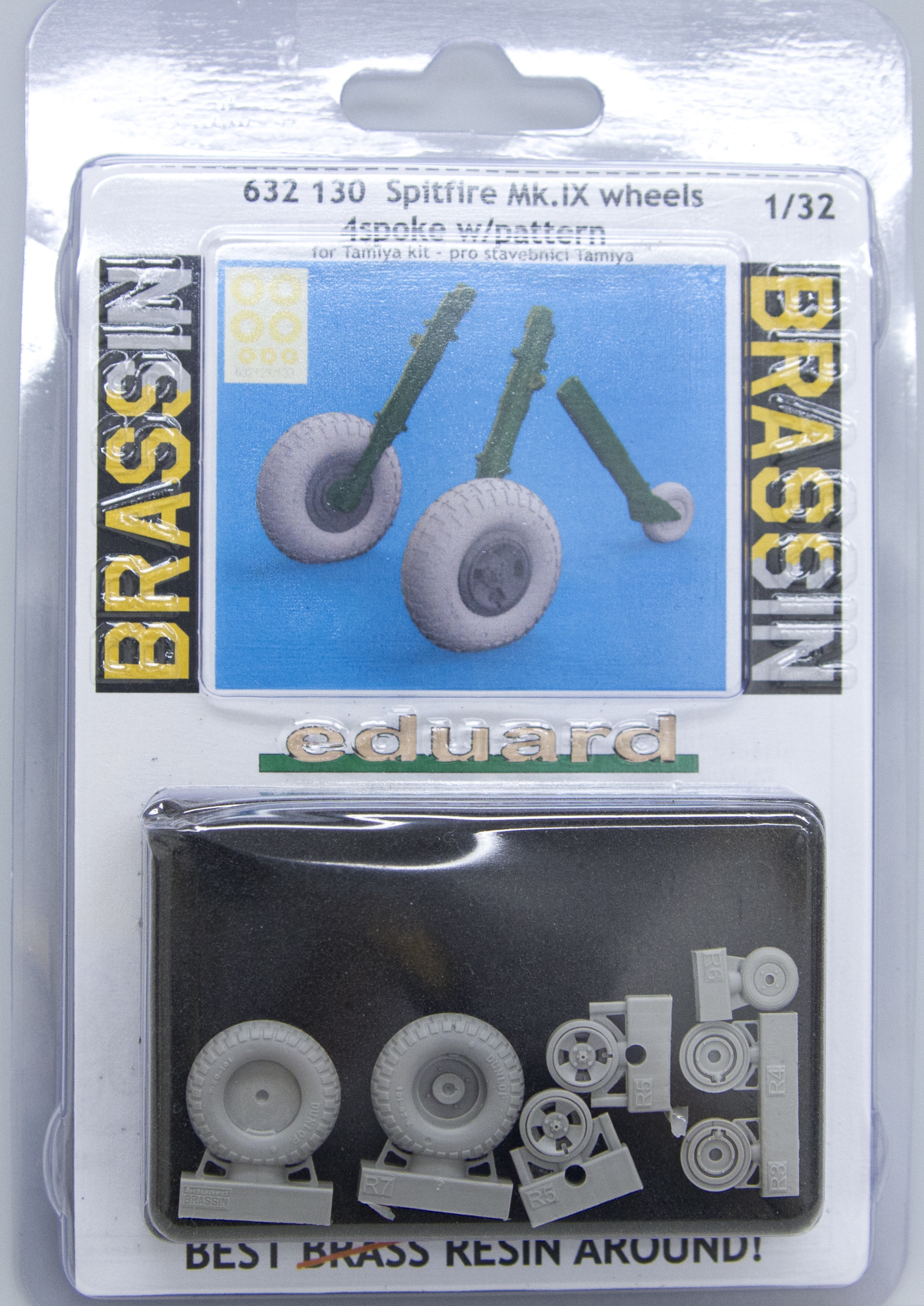 Eduard Brassin 1/32 resin wheels 4spoke w/ pattern Spitfire Mk. IX 632130 Tamiya Eduard Brassin 1/32 resin wheels 4spoke w/ pattern Spitfire Mk. IX 632130 Tamiya