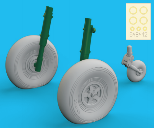 Eduard Brassin 1/48 Typhoon Mk.Ib wheels early for Eduard or Hasegawa - 648412 Eduard Brassin 1/48 Typhoon Mk.Ib wheels early for Eduard or Hasegawa - 648412