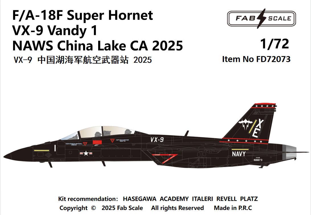 F/A-18F Super Hornet VX-9 Vandy 1 NAWS China Lake CA 2025 | HLJ.com