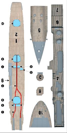 Hunter 1/350 German Graf Zeppelin wooden deck for Trumpeter 05627 W35070 
