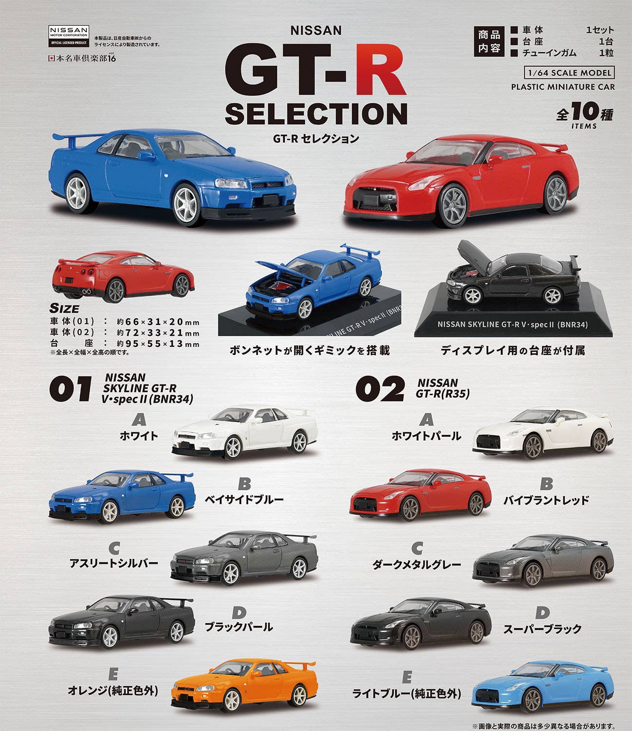 Japanese Famous Car Club 16 Nissan GT-R Selection 1Box 10pcs | HLJ.com