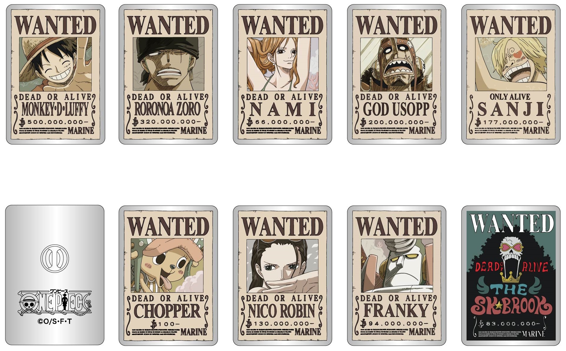 One Piece: Pins Collection Wanted Poster Ver.: 1Box (9pcs